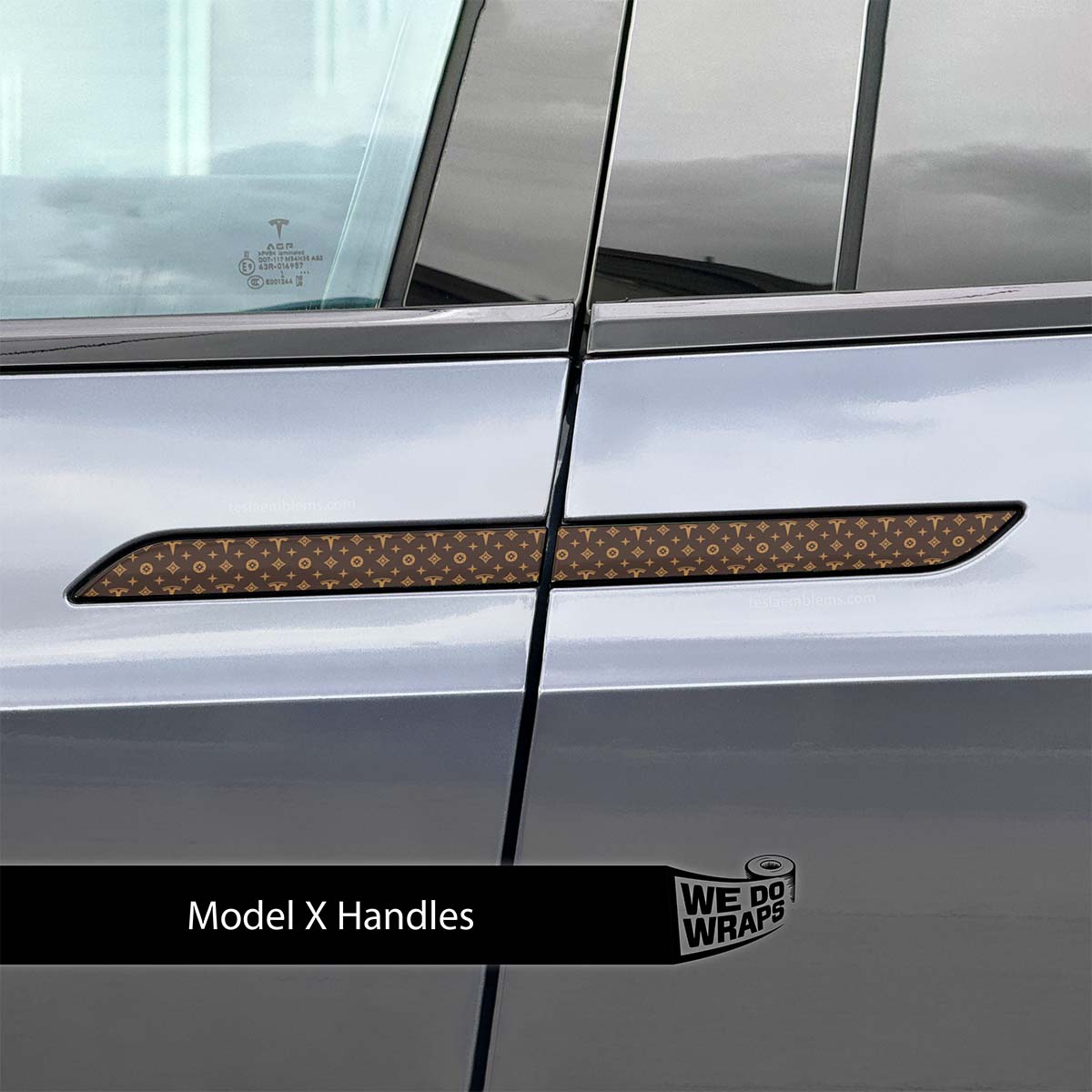Designer Pattern Tesla Edition Tesla Door Handle Decals (4pcs) - Tesla Emblems