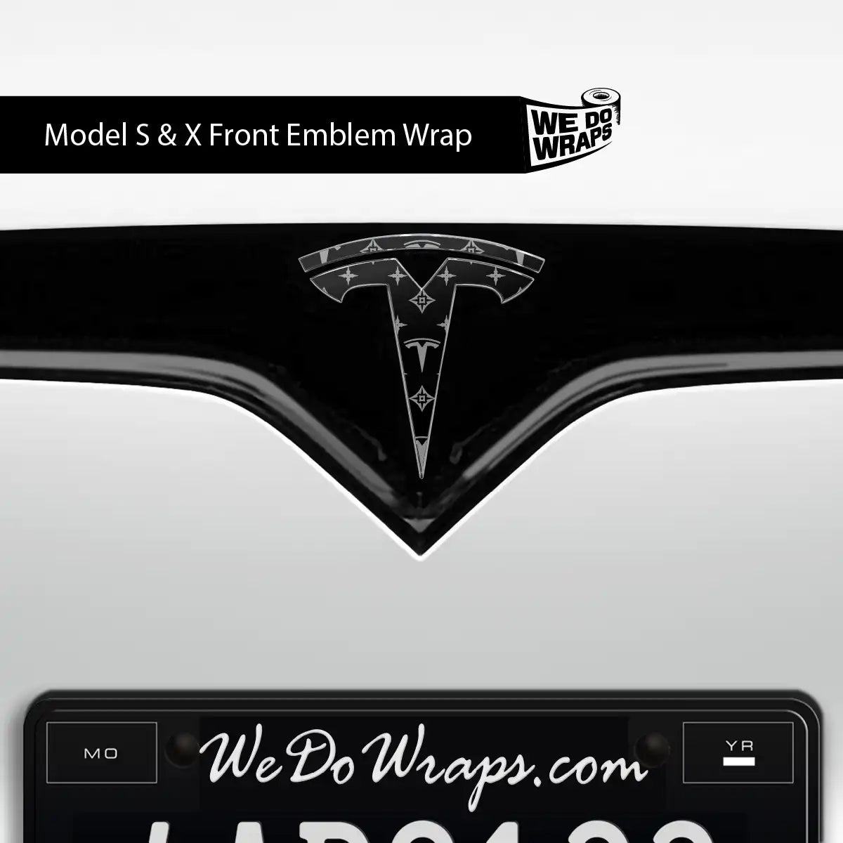 Designer Tesla Edition Pattern Tesla Emblem Decals (Front + Back) | Model S - Tesla Emblems