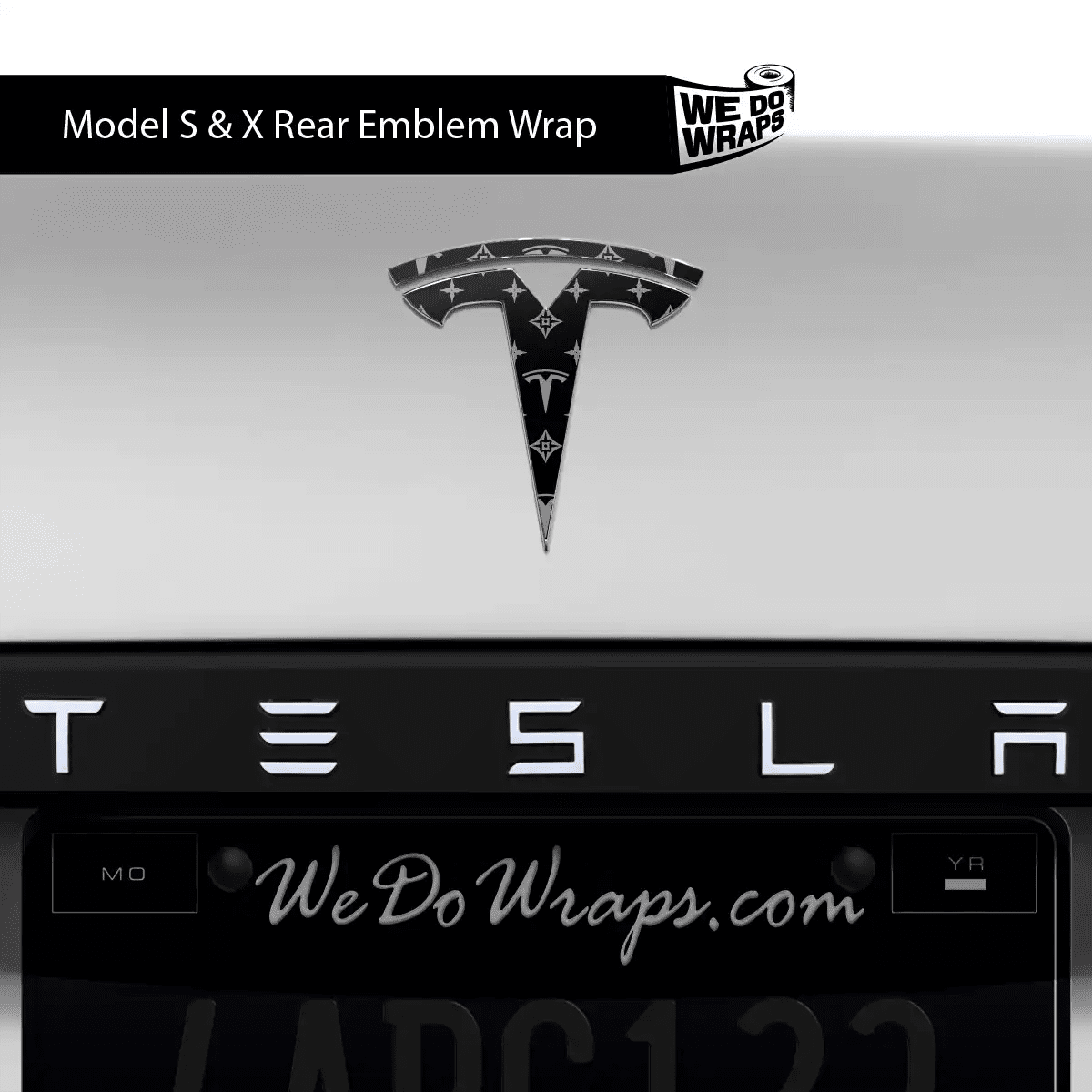 Designer Tesla Edition Pattern Tesla Emblem Decals (Front + Back) | Model S - Tesla Emblems