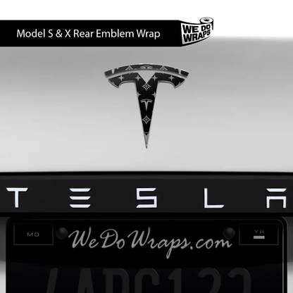 Designer Tesla Edition Pattern Tesla Emblem Decals (Front + Back) | Model S - Tesla Emblems