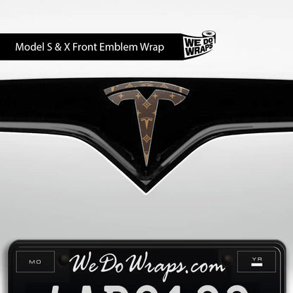 Designer Tesla Edition Pattern Tesla Emblem Decals (Front + Back) | Model S - Tesla Emblems