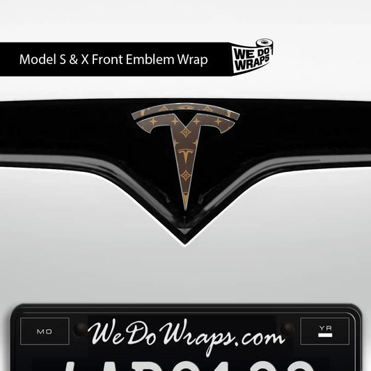 Designer Tesla Edition Pattern Tesla Emblem Decals (Front + Back) | Model S - Tesla Emblems