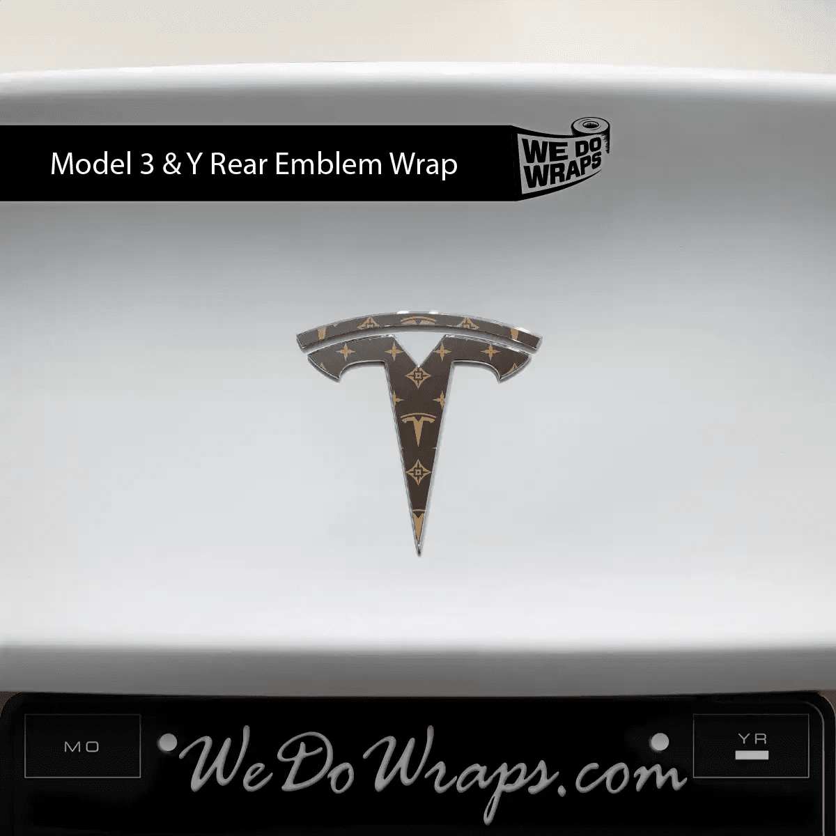 Designer Tesla Edition Pattern Tesla Emblem Decals (Front + Back) | Model 3 - Tesla Emblems