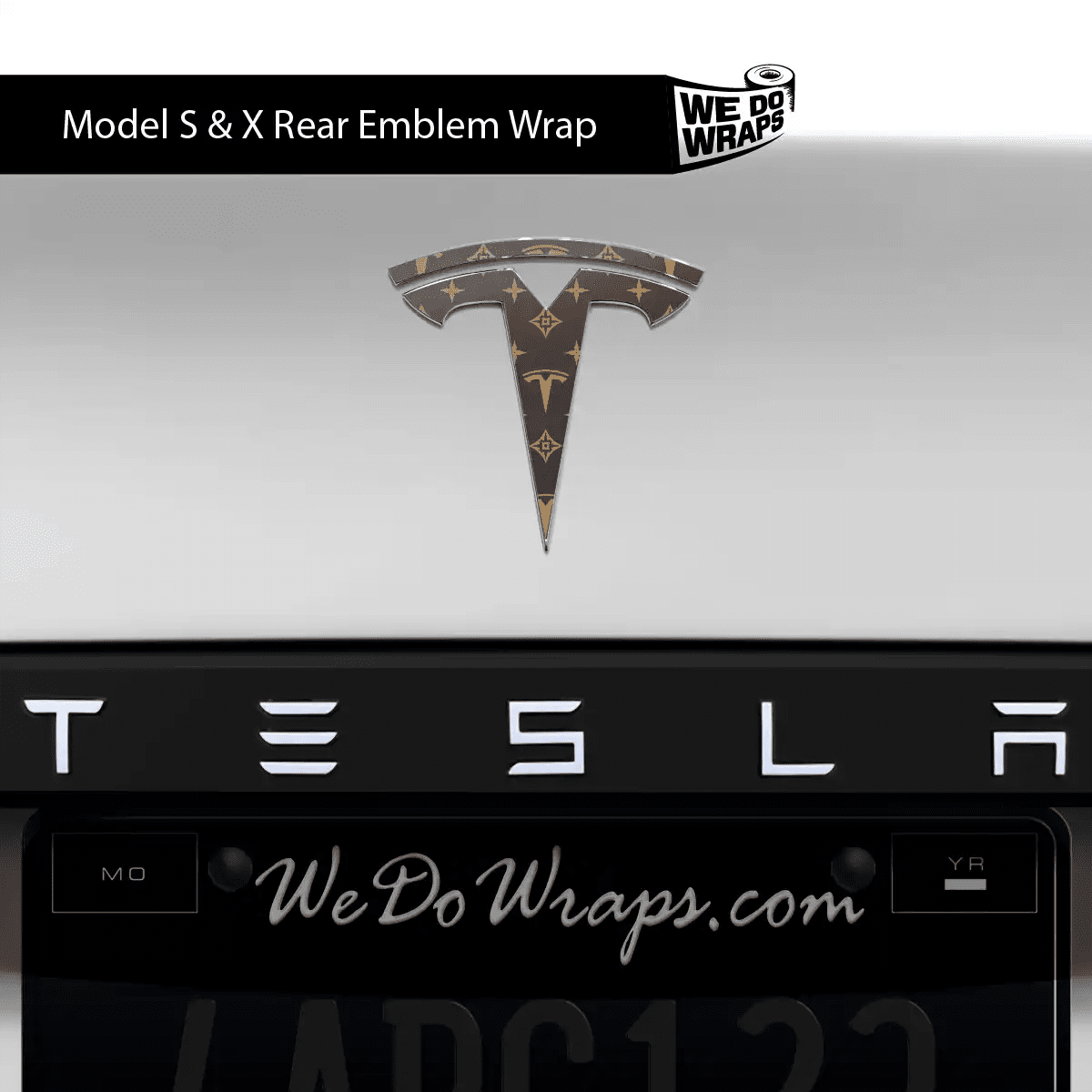 Designer Tesla Edition Pattern Tesla Emblem Decals (Front + Back) | Model S - Tesla Emblems