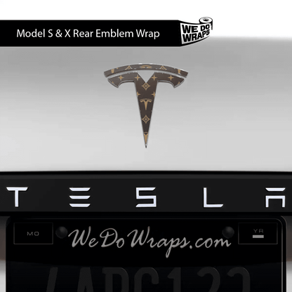 Designer Tesla Edition Pattern Tesla Emblem Decals (Front + Back) | Model S - Tesla Emblems