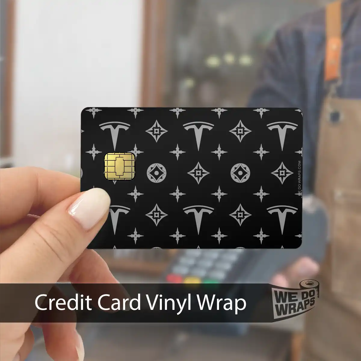 Designer Tesla Edition LV Pattern | NFC Key Card Wrap - Tesla Emblems