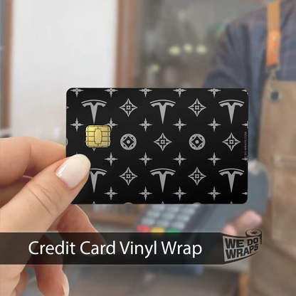 Designer Tesla Edition LV Pattern | NFC Key Card Wrap - Tesla Emblems