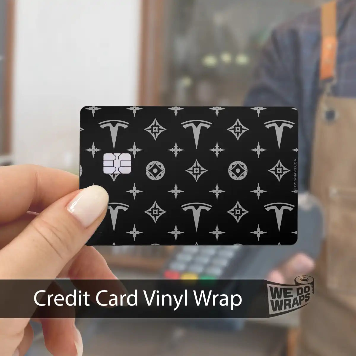 Designer Tesla Edition LV Pattern | NFC Key Card Wrap - Tesla Emblems