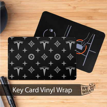 Designer Tesla Edition Pattern | NFC Key Card Wrap - Tesla Emblems