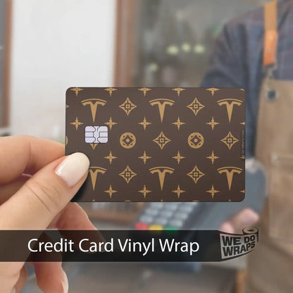 Designer Tesla Edition LV Pattern | NFC Key Card Wrap - Tesla Emblems