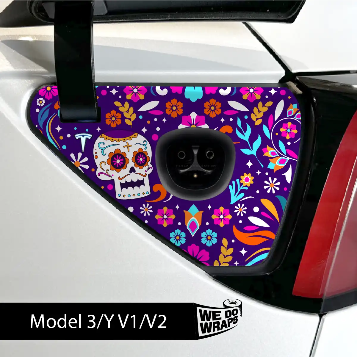 Día de Muertos Tesla Charge Port Wrap | Model Y
