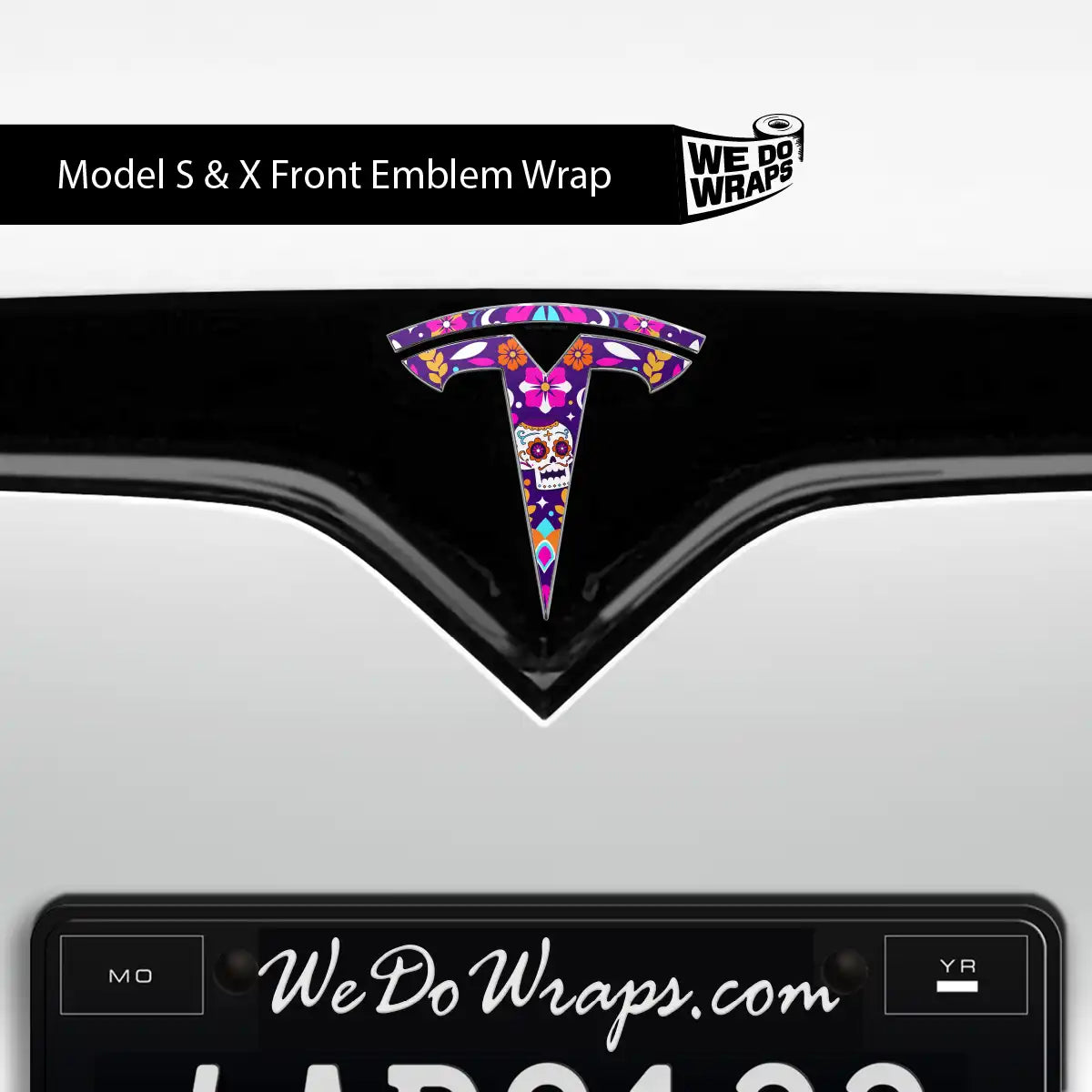 Día de Muertos Tesla Emblem Decals (Front + Back) | Model S