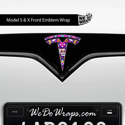Día de Muertos Tesla Emblem Decals (Front + Back) | Model S