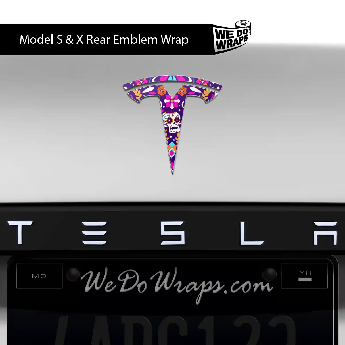 Día de Muertos Tesla Emblem Decals (Front + Back) | Model S