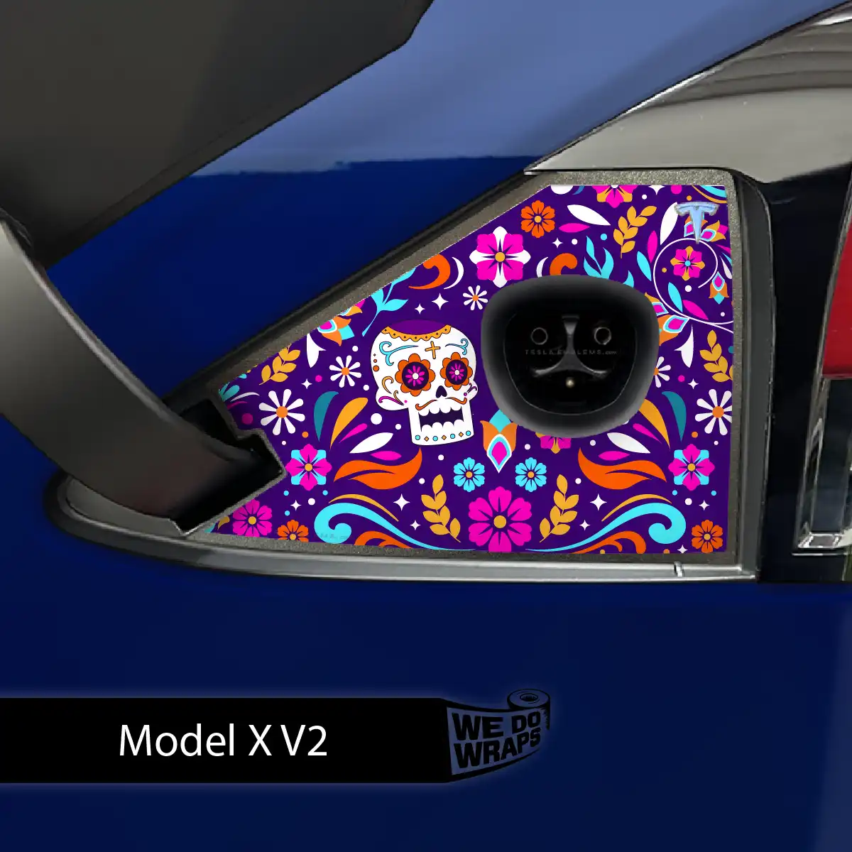 Día de Muertos Tesla Charge Port Wrap | Model X