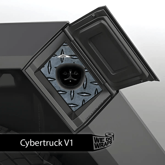 Diamond Plate Charge Port Wrap | Cybertruck - Tesla Emblems