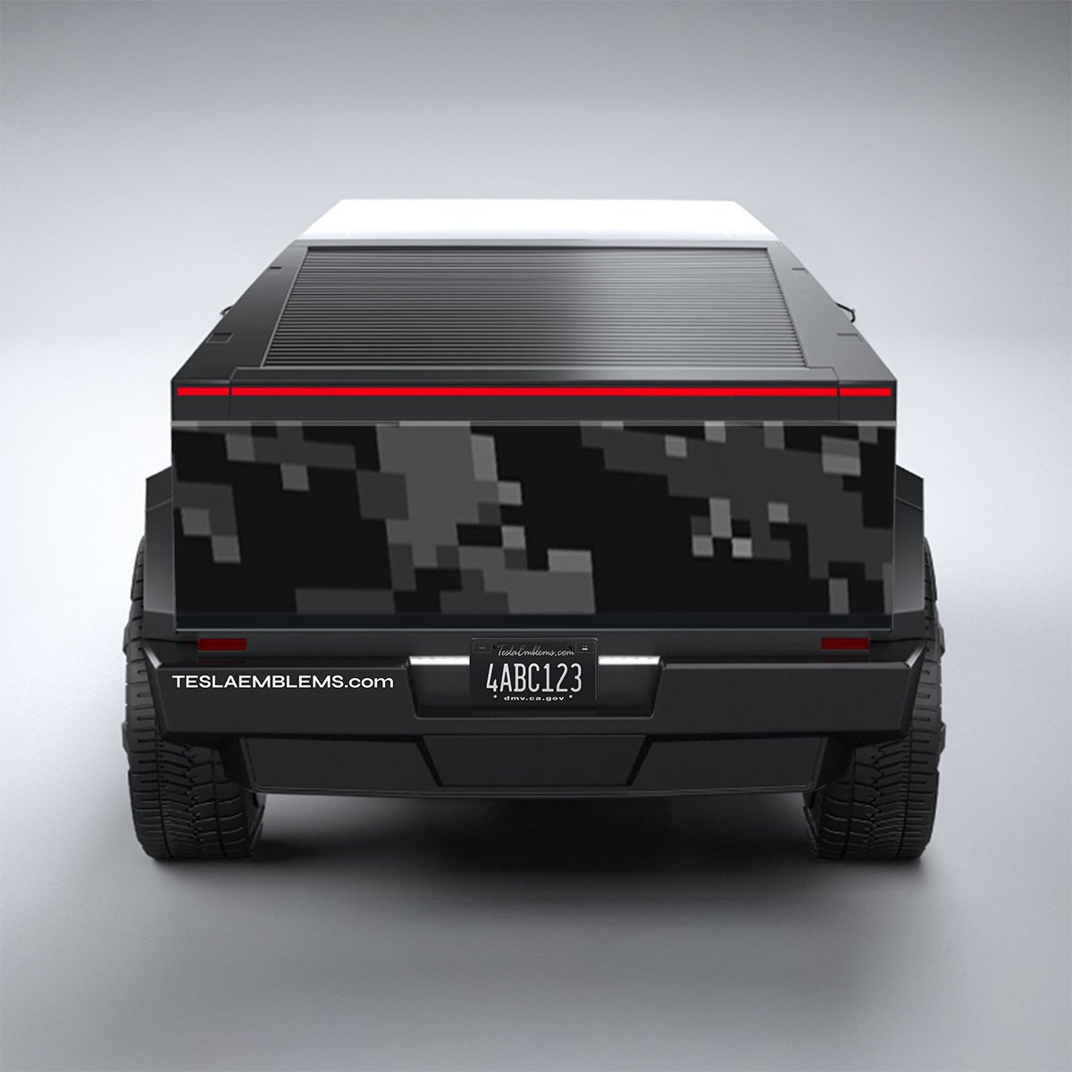 Digital Destruction Camo - Tesla Cybertruck DIY Precut Kit - Tesla Emblems