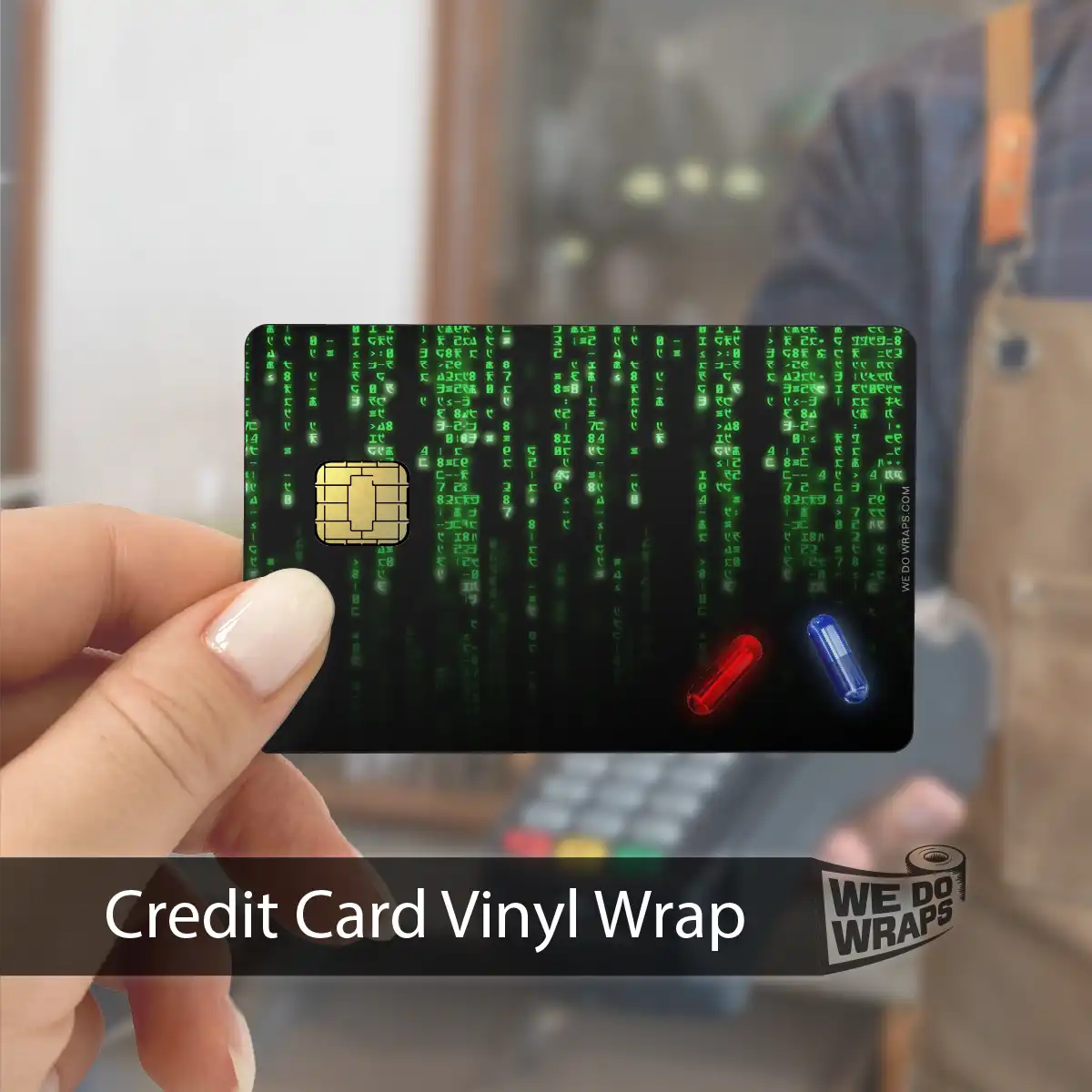 Digital Rain Matrix Pill | NFC Key Card Wrap - Tesla Emblems