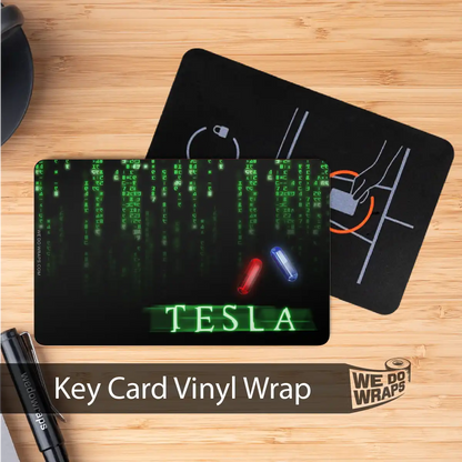 Digital Rain Matrix Pill | NFC Key Card Wrap - Tesla Emblems