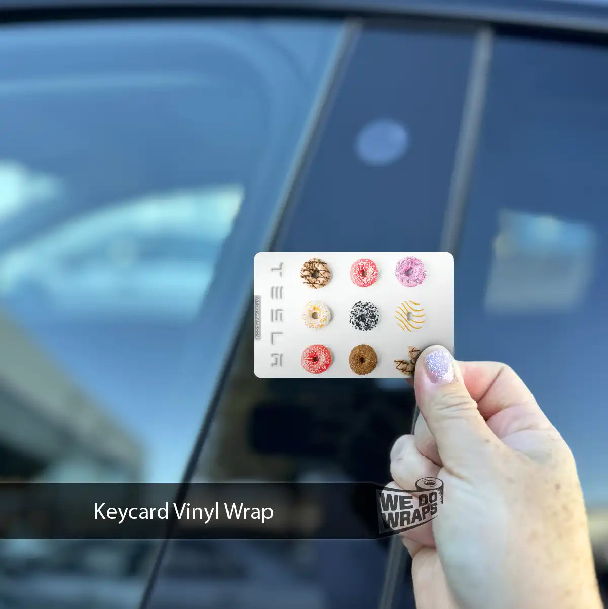 Doughnut Tesla Keycard Decal - Tesla Emblems