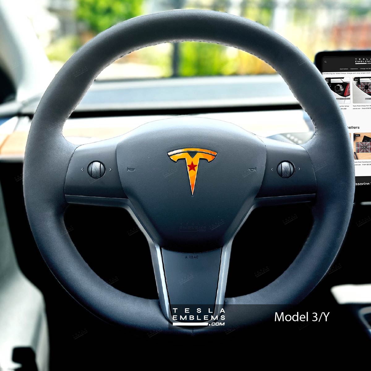 Dragon Ball Z Tesla Steering Wheel Emblem Decal - Tesla Emblems