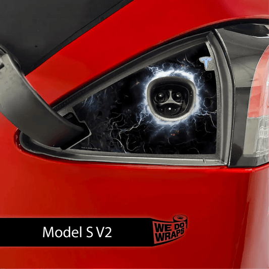 Electric Wormhole Tesla Charge Port Wrap | Model S - Tesla Emblems