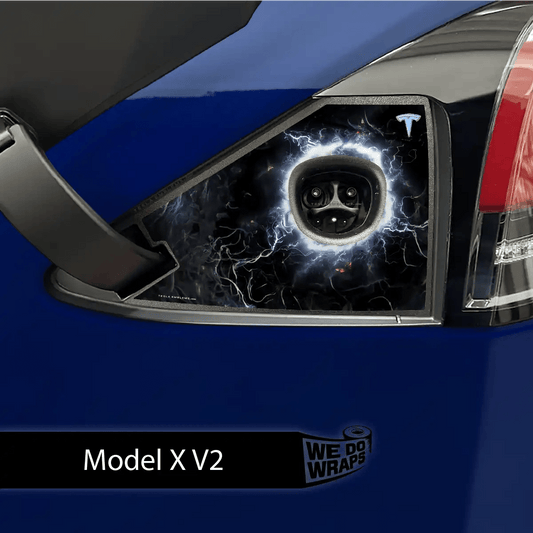 Electric Wormhole Tesla Charge Port Wrap | Model X - Tesla Emblems