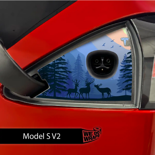 Distracted Elk Tesla Charge Port Wrap | Model S - Tesla Emblems