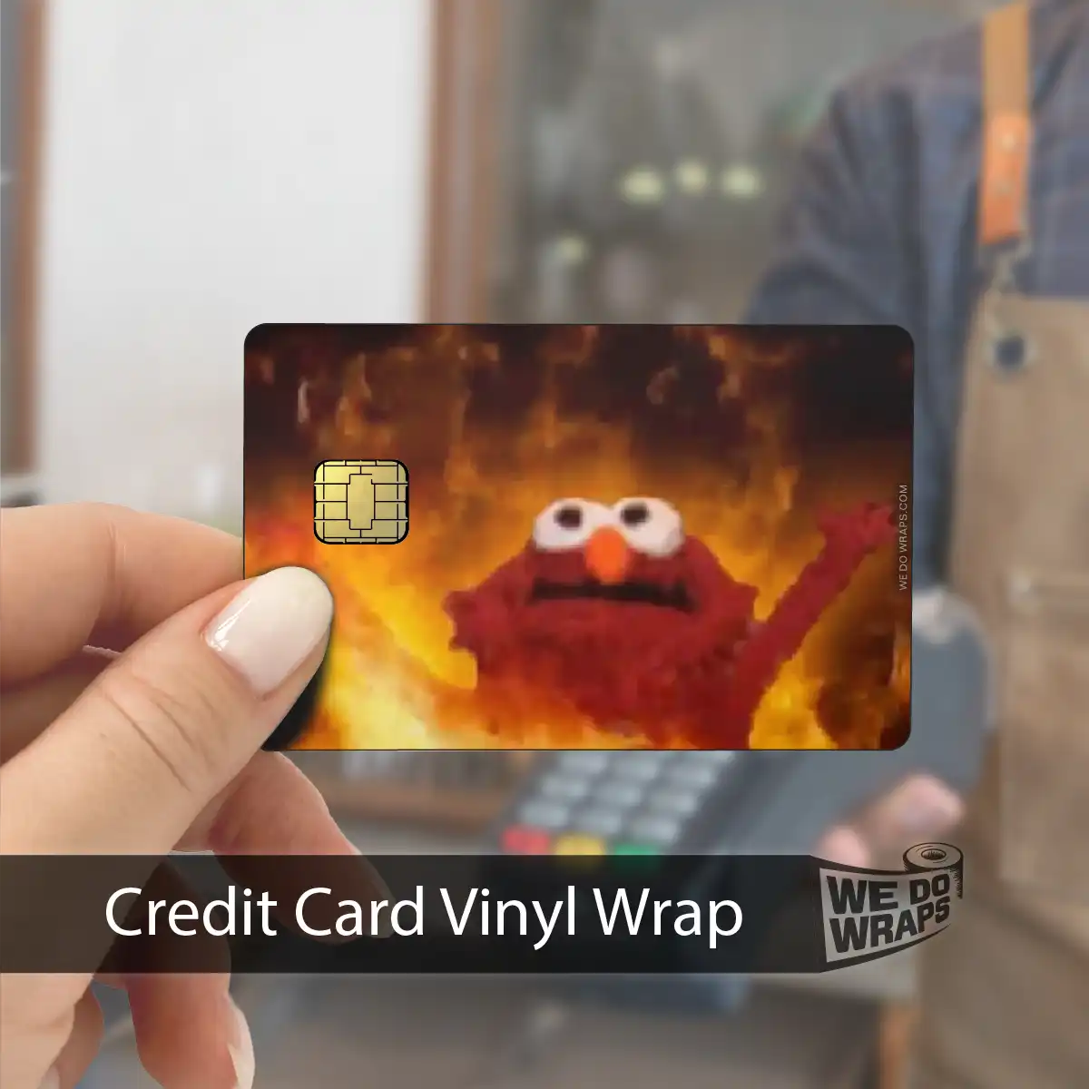 Elmo on Fire Meme | NFC Key Card Wrap - Tesla Emblems