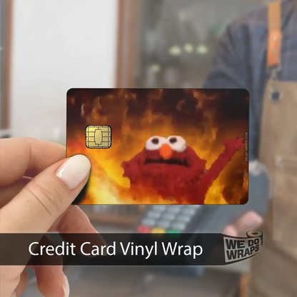 Elmo on Fire Meme | NFC Key Card Wrap - Tesla Emblems