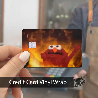 Elmo on Fire Meme | NFC Key Card Wrap - Tesla Emblems