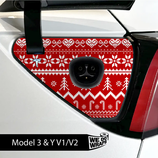 Fair Isle Tesla Charge Port Wrap | Model 3