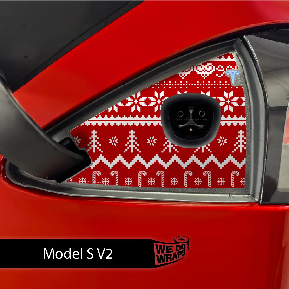 Fair Isle Tesla Charge Port Wrap | Model S
