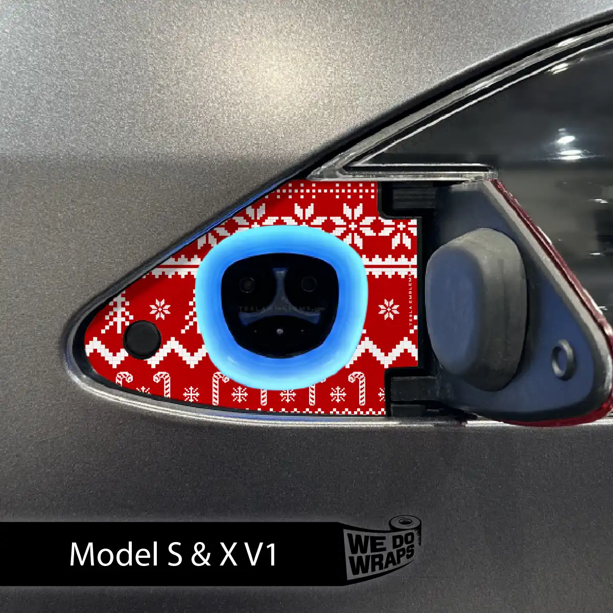 Fair Isle Tesla Charge Port Wrap | Model S