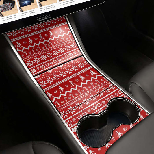 Fair Isle | Tesla Center Console Wrap Kit | Model Y ’19 - 20 - Tesla Emblems