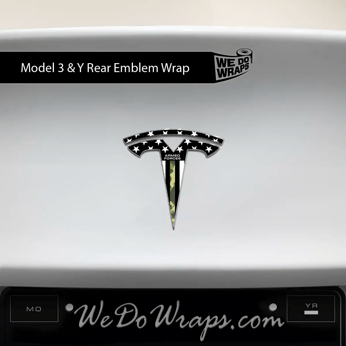 First Responders Armed Forces Tesla Emblem Decals (Front + Back) | Model Y