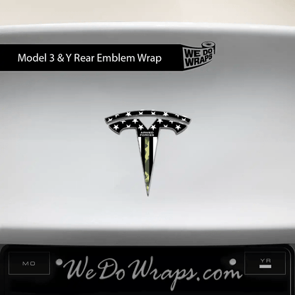 First Responders Armed Forces Tesla Emblem Decals (Front + Back) | Model Y