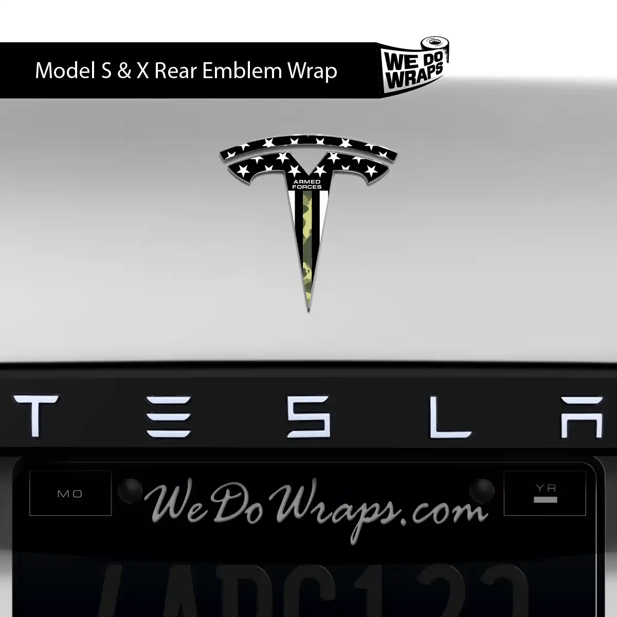 First Responders Armed Forces Tesla Emblem Decals (Front + Back) | Model S - Tesla Emblems