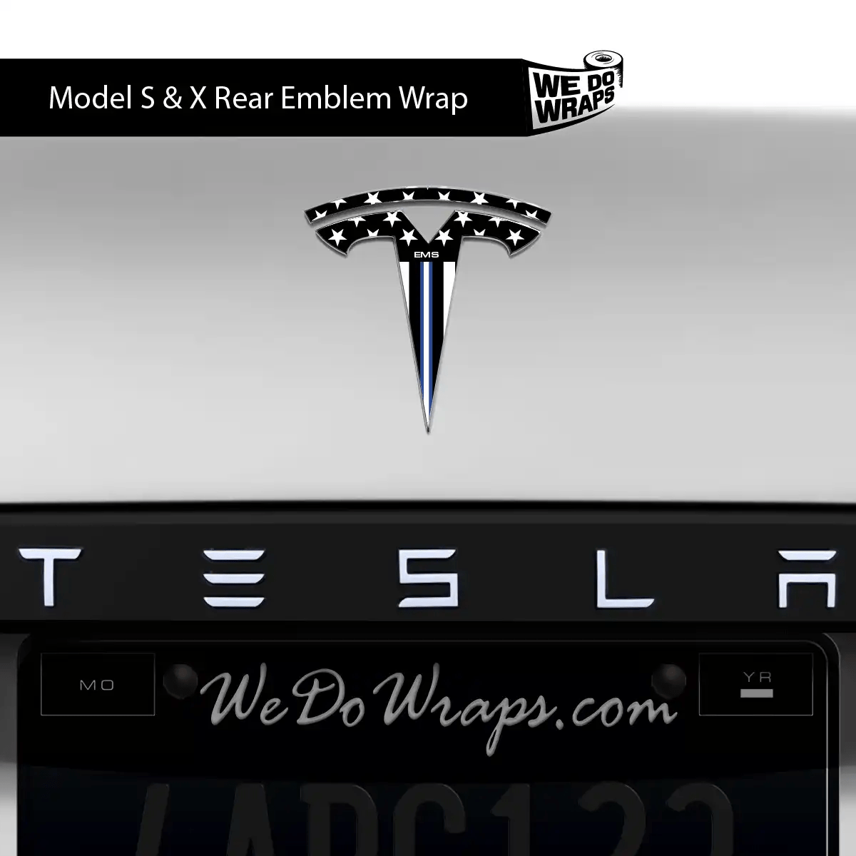 First Responders EMS Tesla Emblem Decals (Front + Back) | Model S - Tesla Emblems