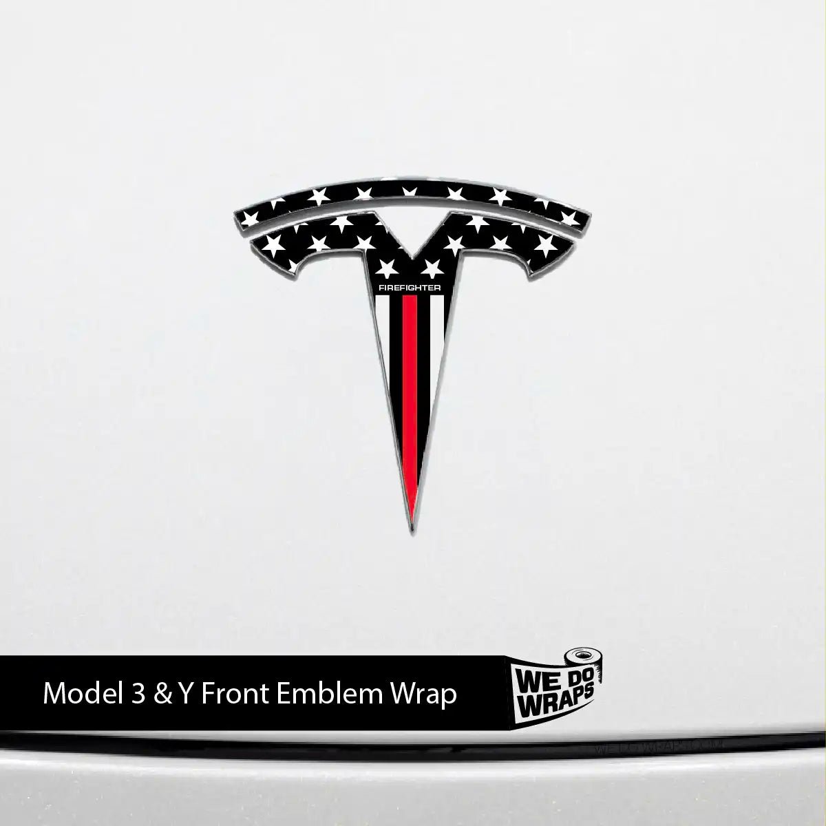 First Responders Firefighter Tesla Emblem Decals (Front + Back) | Model Y
