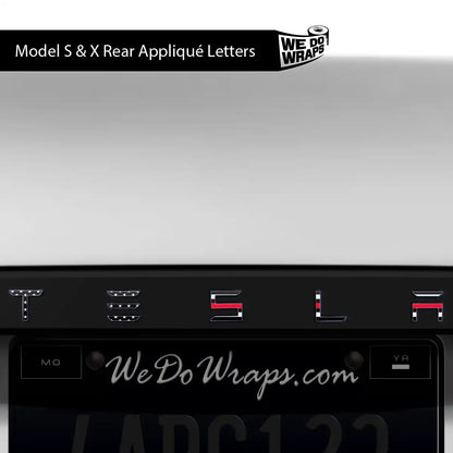 First Responders Firefighter Tesla Emblem Decals (Front + Back) | Model X - Tesla Emblems