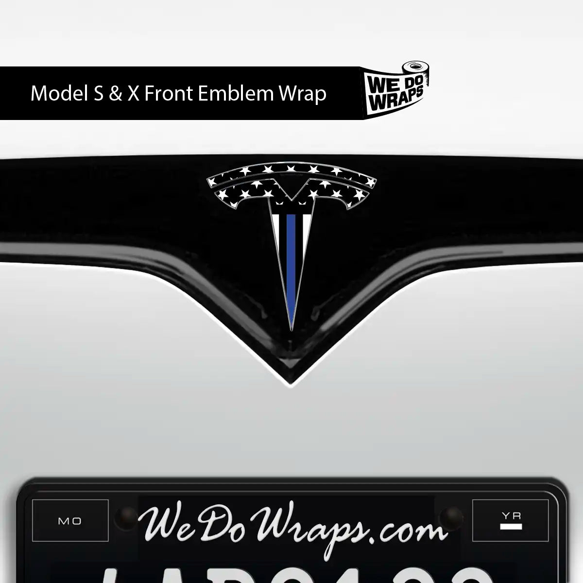 First Responders Law Enforcement Tesla Emblem Decals (Front + Back) | Model X - Tesla Emblems