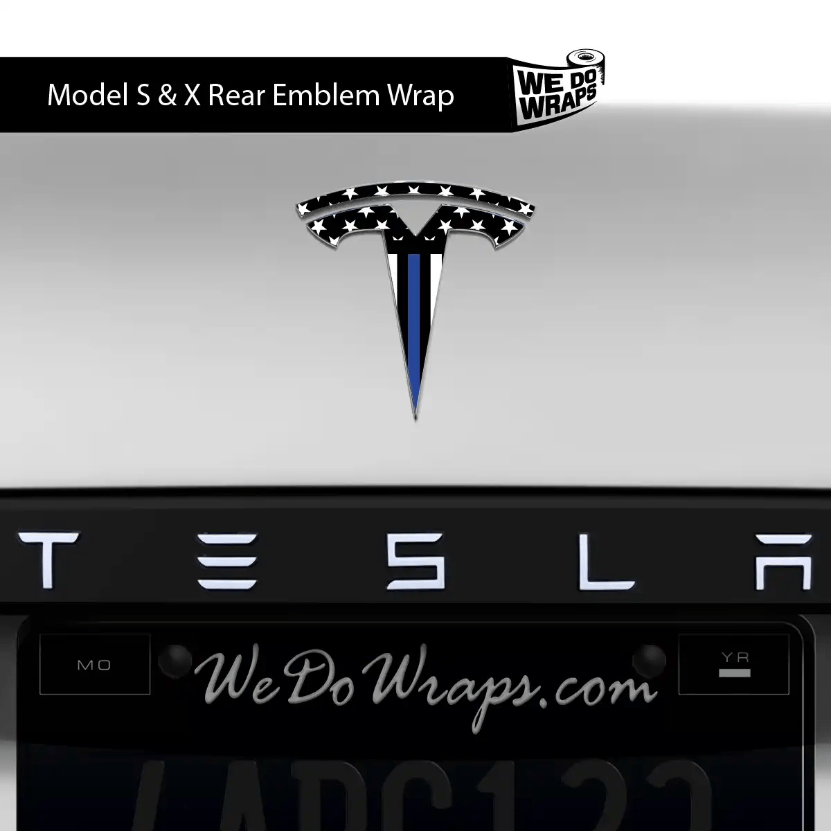 First Responders Law Enforcement Tesla Emblem Decals (Front + Back) | Model X - Tesla Emblems