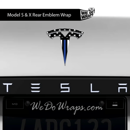 First Responders Law Enforcement Tesla Emblem Decals (Front + Back) | Model X - Tesla Emblems