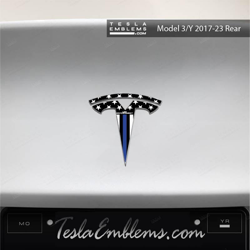 First Responders Law Enforcement Tesla Emblem Decals (Front + Back) - Tesla Emblems