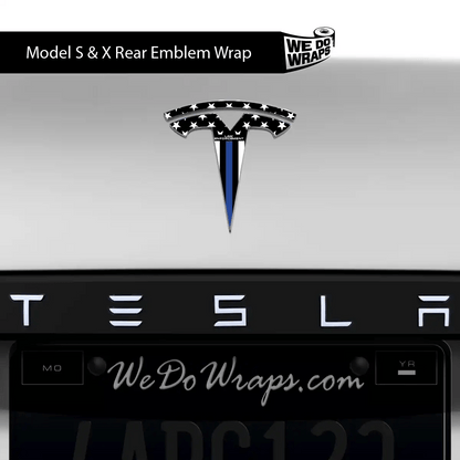 First Responders Law Enforcement Tesla Emblem Decals (Front + Back) | Model X - Tesla Emblems