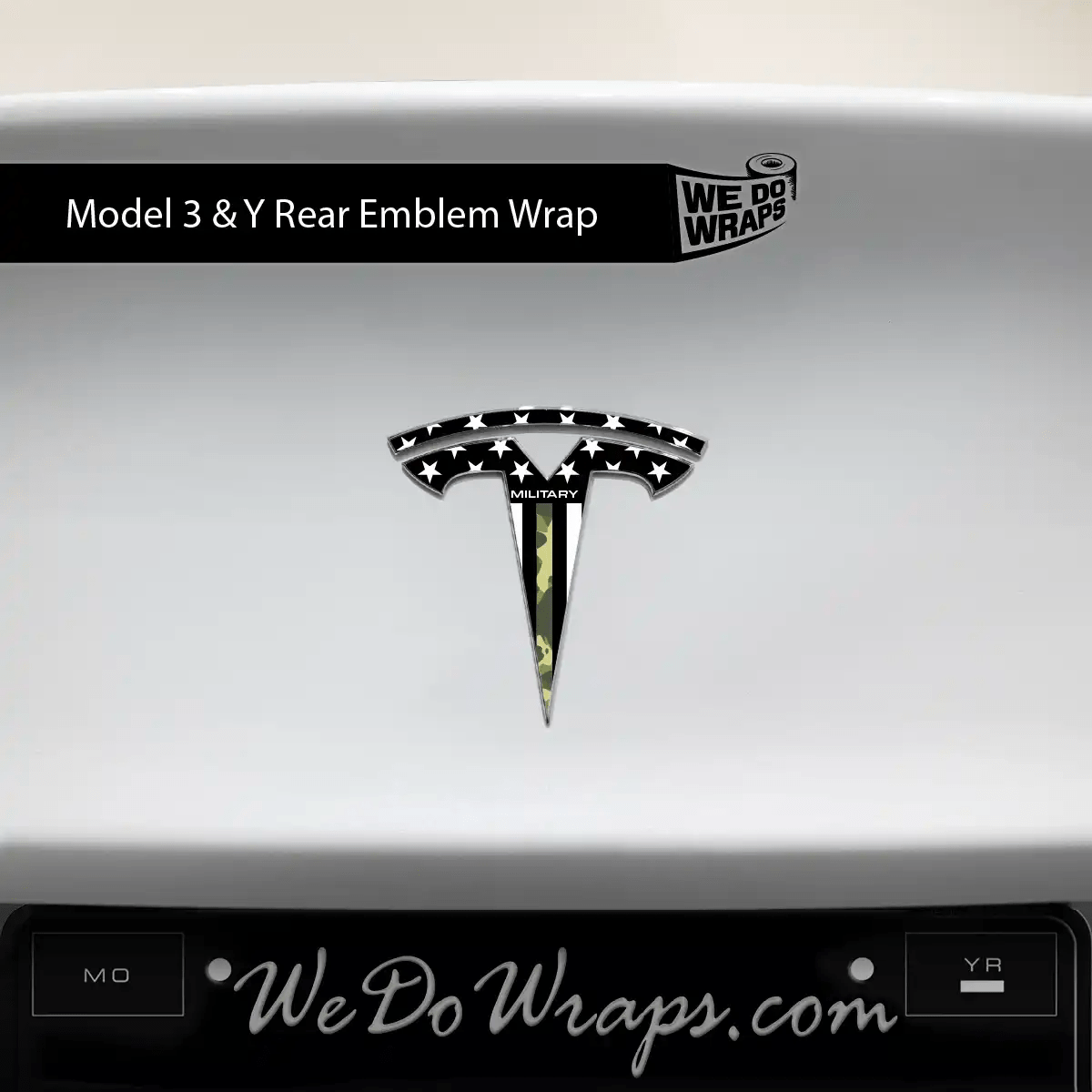 First Responders Armed Forces Tesla Emblem Decals (Front + Back) | Model Y