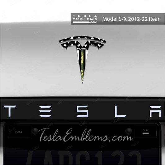First Responders Armed Forces Tesla Emblem Decals (Front + Back) - Tesla Emblems