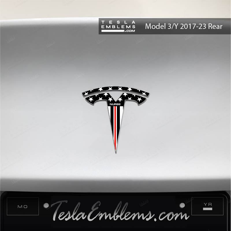 First Responders Nurse Tesla Emblem Decals (Front + Back) - Tesla Emblems