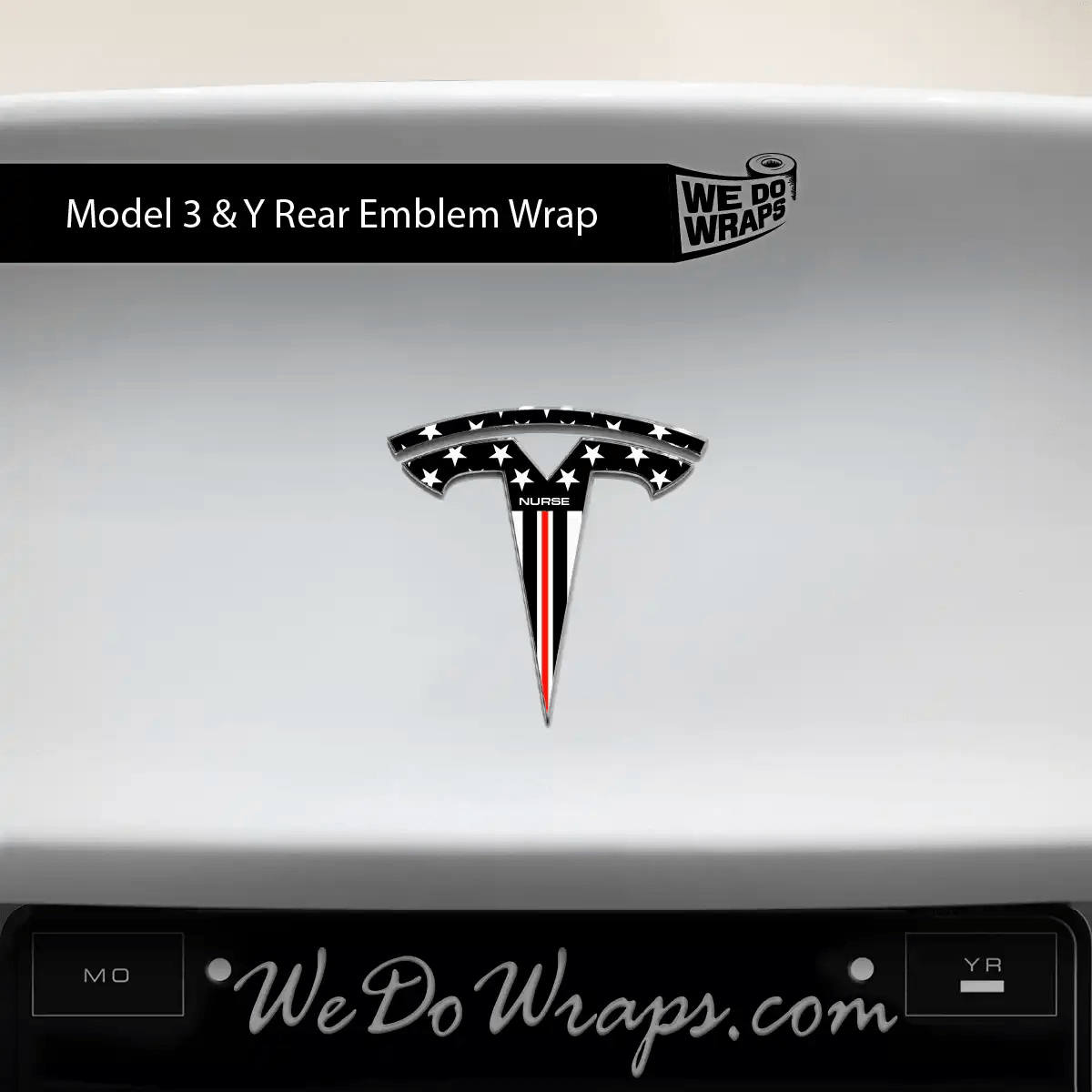 First Responders Nurse Tesla Emblem Decals (Front + Back) | Model Y - Tesla Emblems
